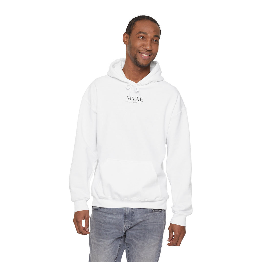 MVAE Essential Hoodie — Unisex White Pullover
